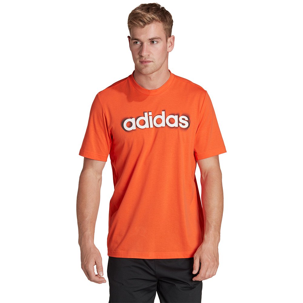Adidas Aeroready Workout Silicone Print Linear Logo Short Sleeve T-shirt Orange S / Regular Homme