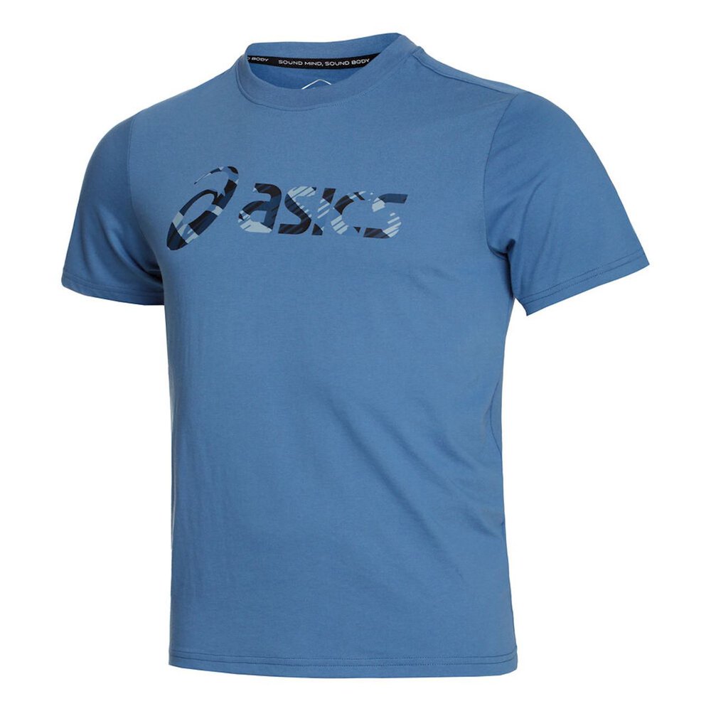 Asics Wild Camo Short Sleeve T-shirt Bleu L Homme