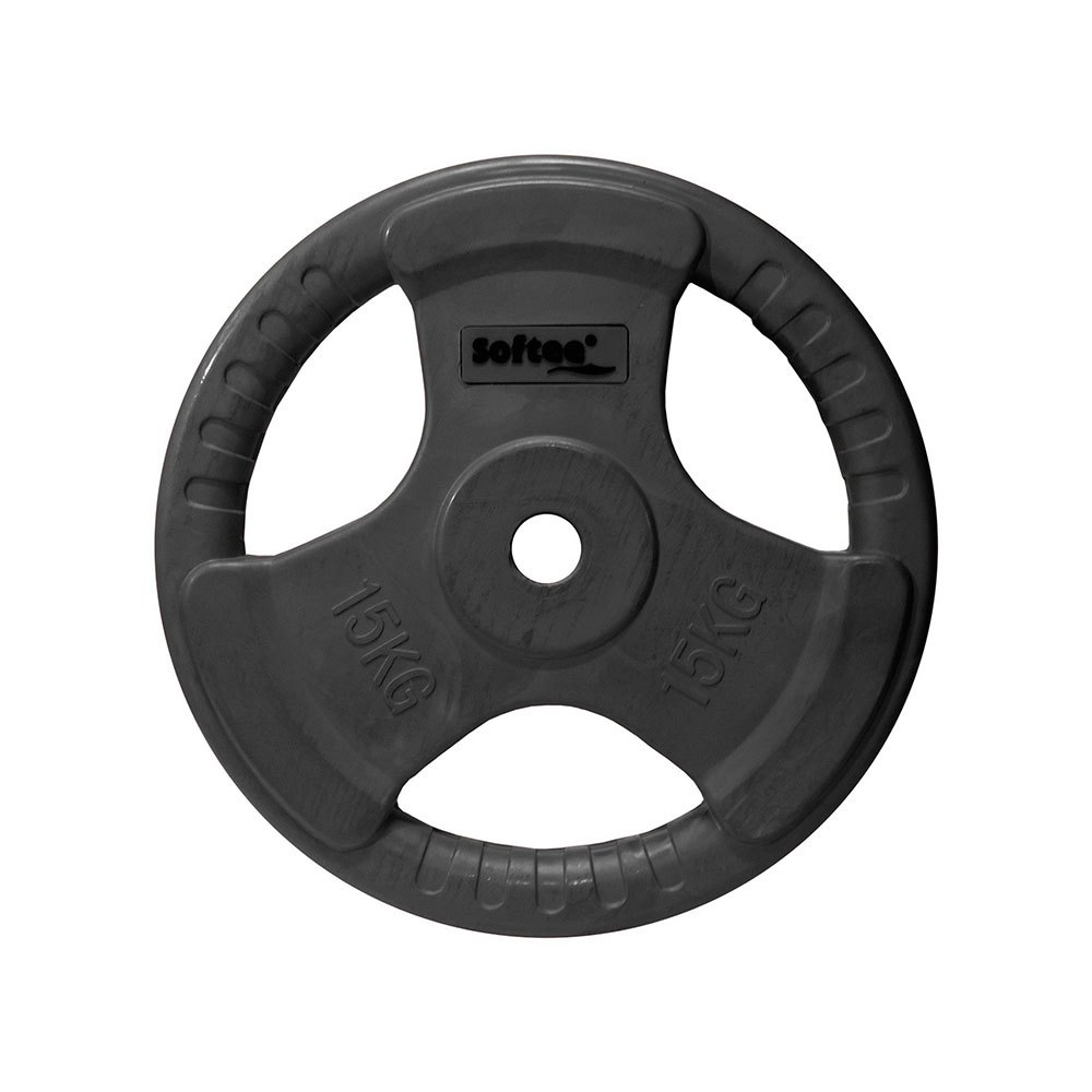 Softee Rubber Coated Weight Plate 15 Kg Noir 15 kg