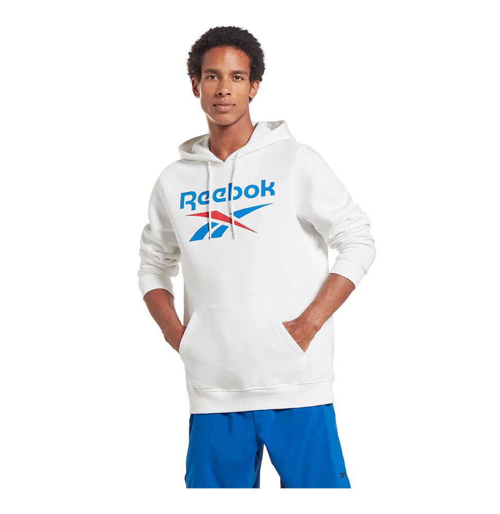 Reebok Identity Fleece Stacked Logo Pullover Sweatshirt Blanc 2XL Homme