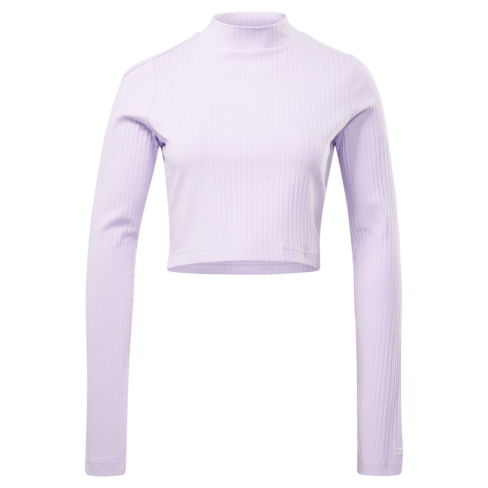 Reebok Yoga Cotton Rib Long Sleeve T-shirt Violet XS Femme