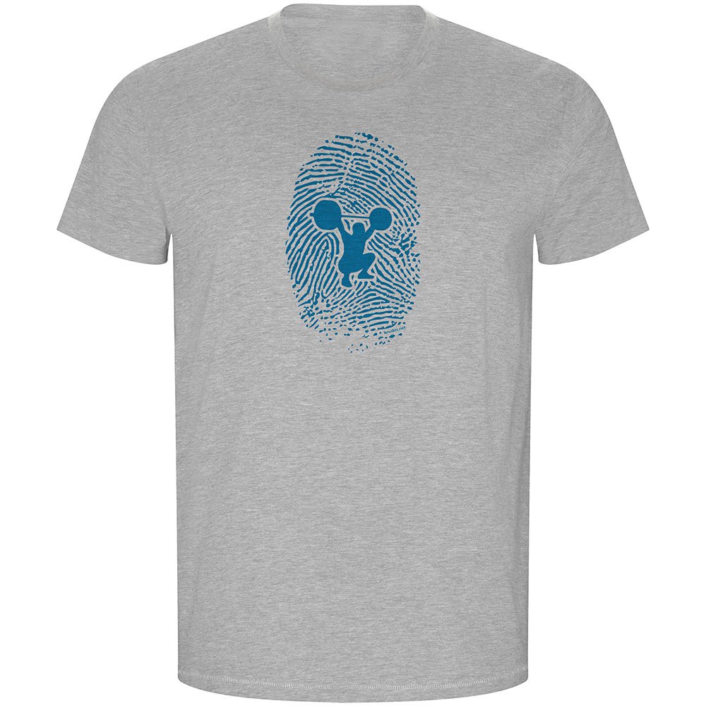 Kruskis Fitness Fingerprint Eco Short Sleeve T-shirt Gris S Homme