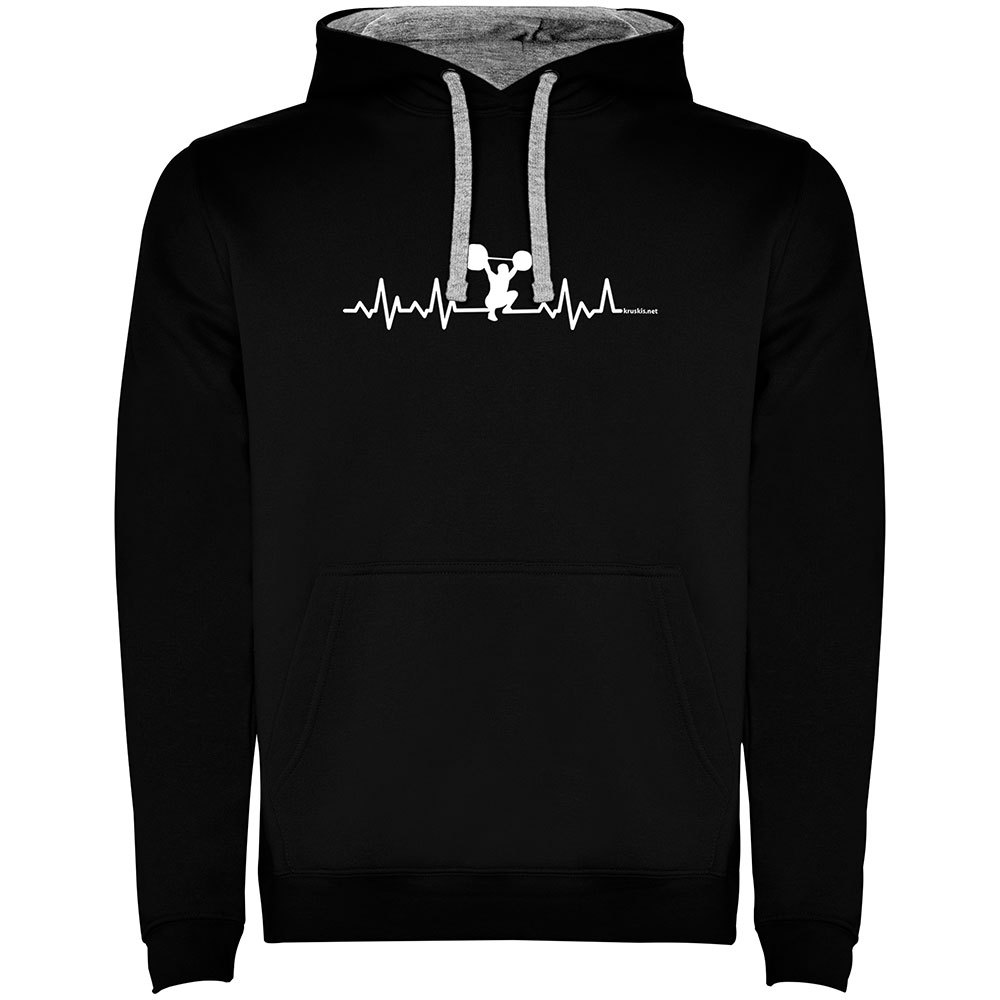 Kruskis Fitness Heartbeat Two-colour Hoodie Noir 3XL Homme