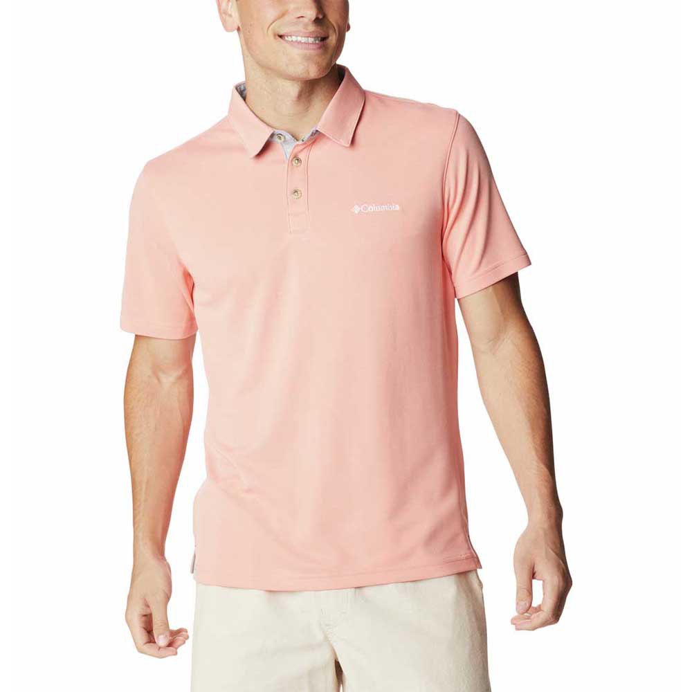 Columbia Nelson Point Short Sleeve Polo Shirt Rose S Homme