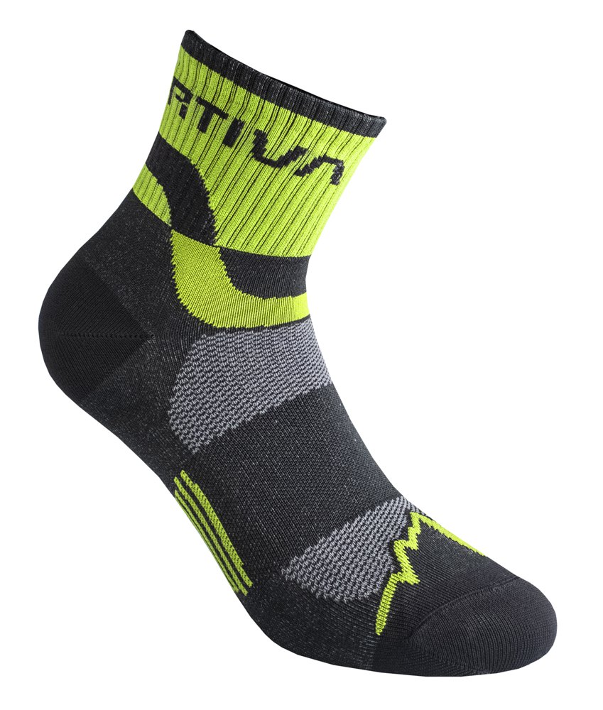 La Sportiva Trail Running Socks Black/lime Green Socks Gris EU 44-46 Homme