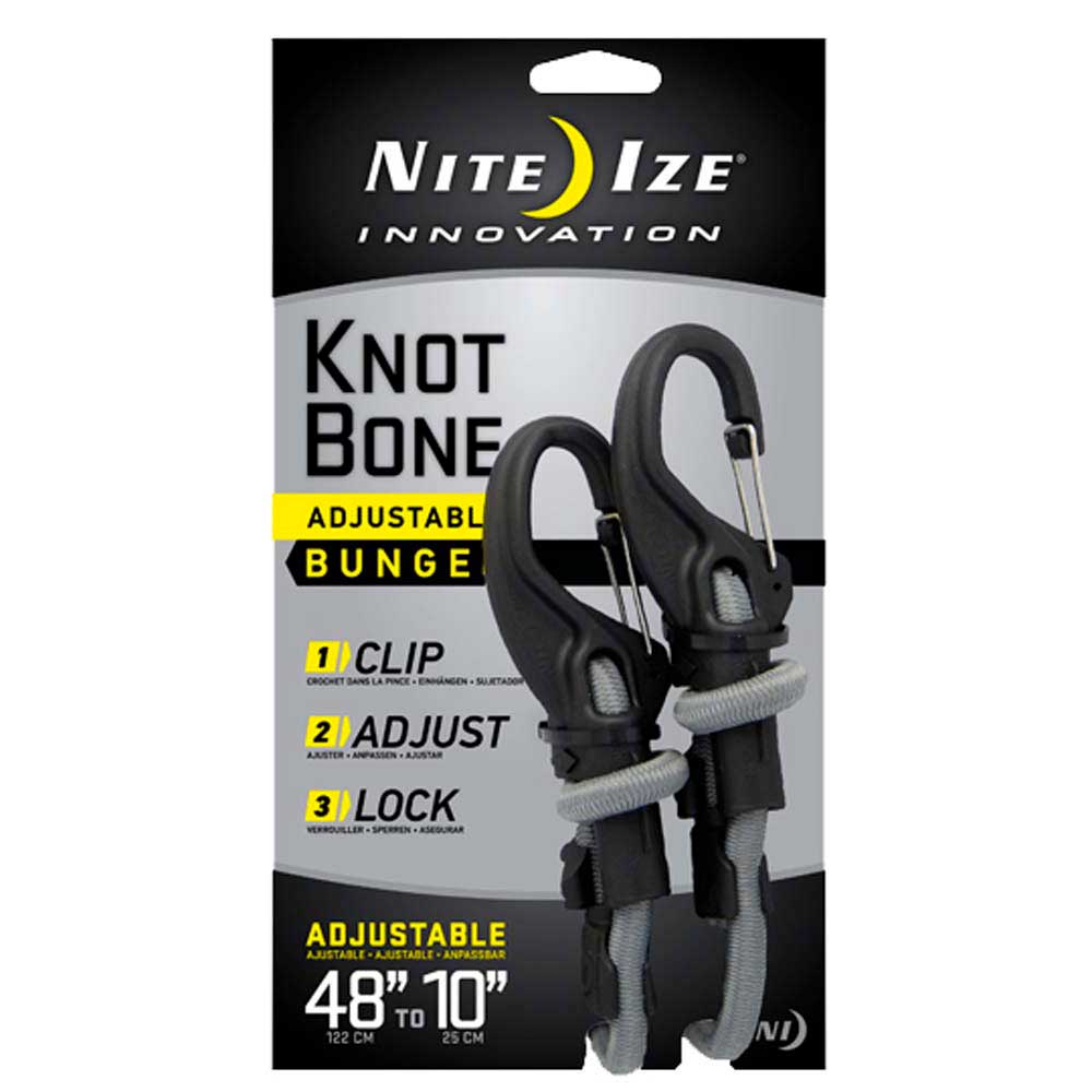 Nite Ize Knotbone Bungee Adjustable Elastic Cord Tensioner One Size Grey