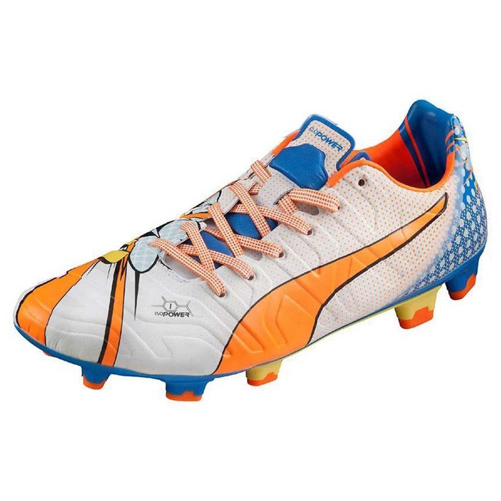 Puma Chaussures Football Evopower 1.2 Pop Fg EU 41 White / Orange Clown