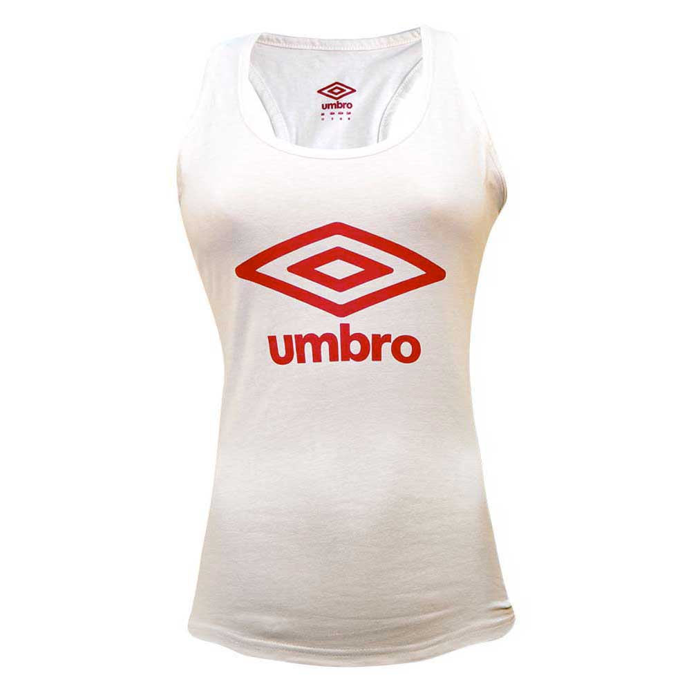 Umbro T-shirt Sans Manches Large Logo S White / Red