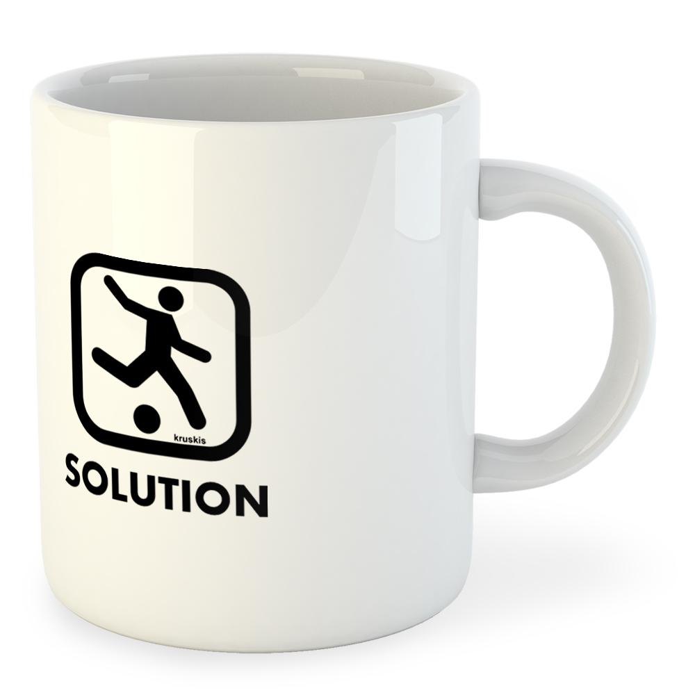 Kruskis Problem Solution Play Football Mug 325ml Blanc,Noir