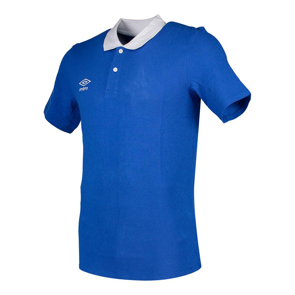 Umbro Contrast Collar Piqué Short Sleeve Polo Shirt Bleu XL