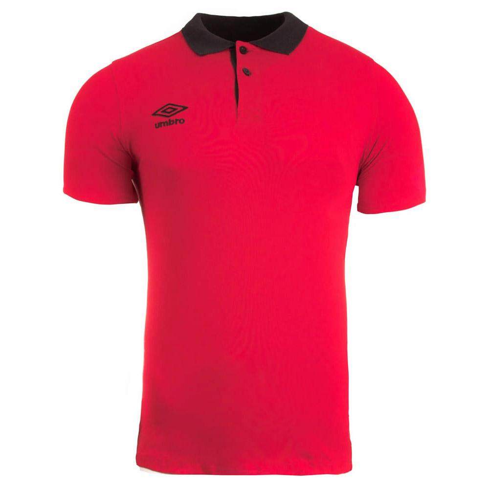 Umbro Contrast Collar Piqué Short Sleeve Polo Shirt Rouge S Homme