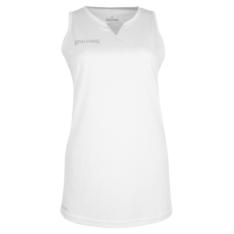 Spalding 4her Iii Sleeveless T-shirt Blanc,Gris XL Femme