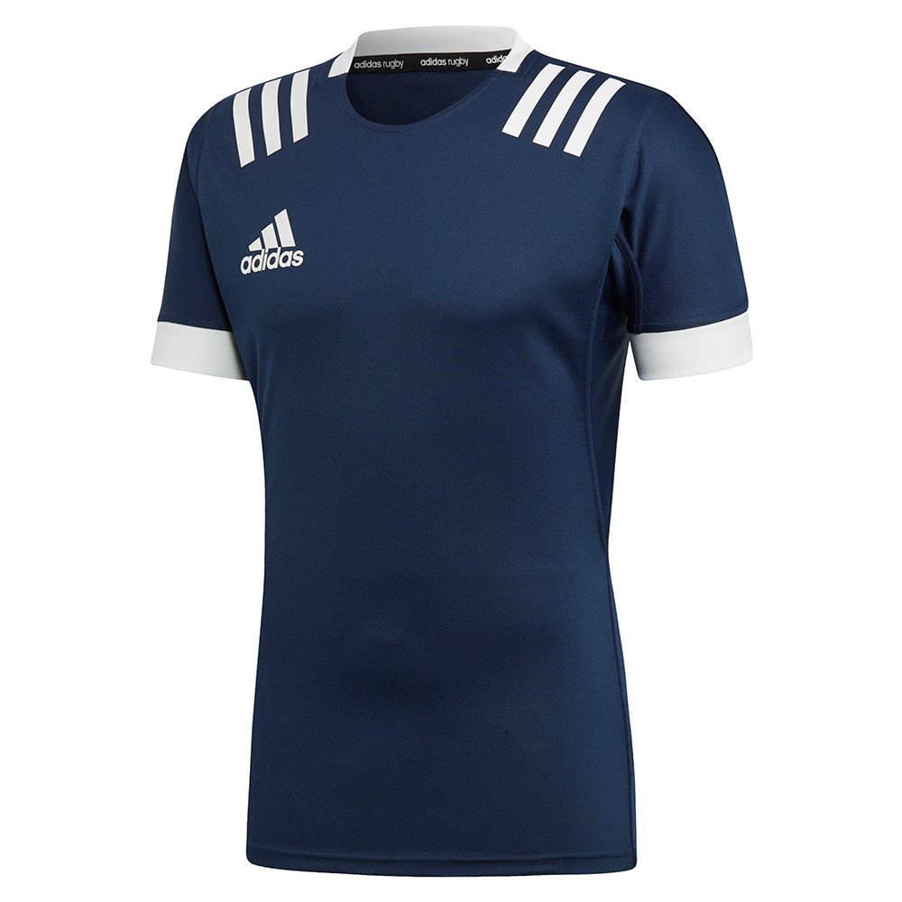 Adidas 3 Stripes Fitted Rugby Bleu XL