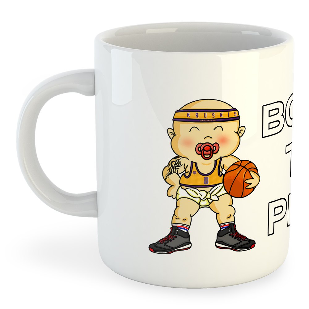 Kruskis Born To Play Basketball Mug 325ml Blanc