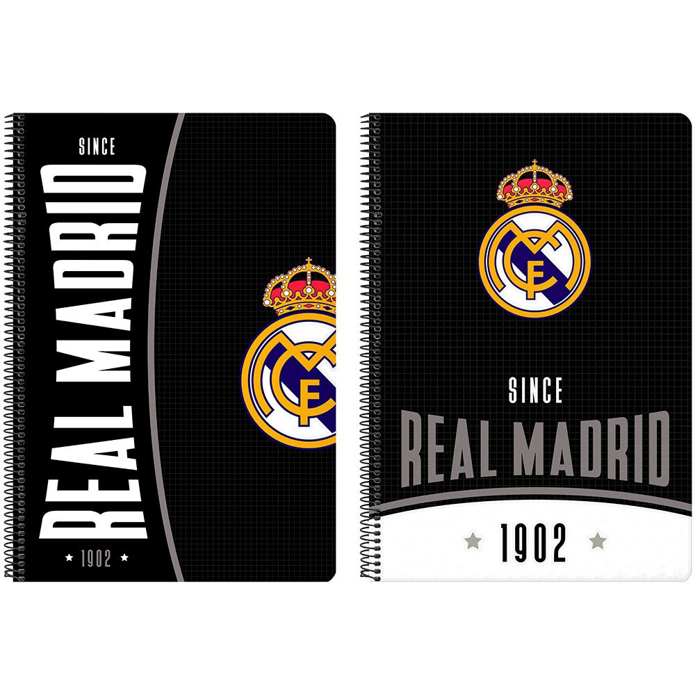 Safta Feuilles Cahier à Couverture Rigide Real Madrid 1902 80 One Size Black