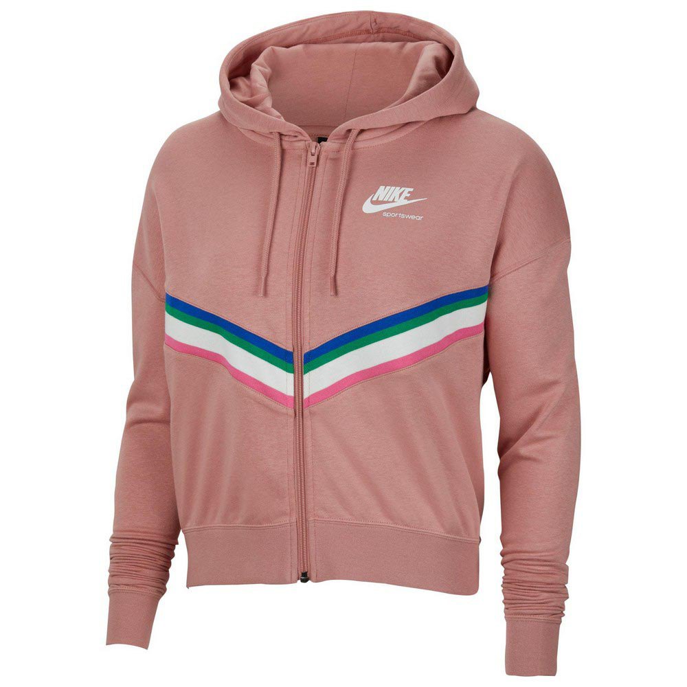 Nike Sportswear Heritage Full Zip Sweatshirt Rose XS Femme