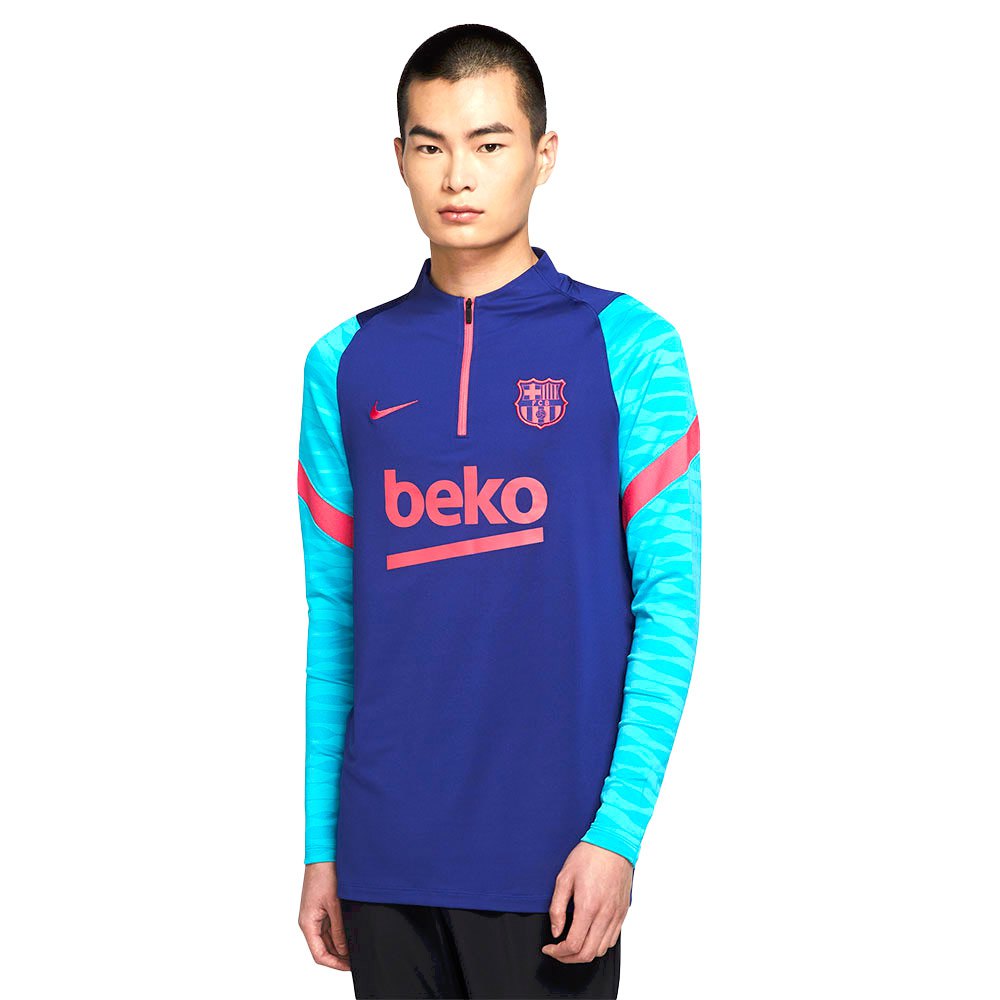 Nike Fc Barcelona Dri Fit Strike Drill 20/21 T-shirt Bleu L