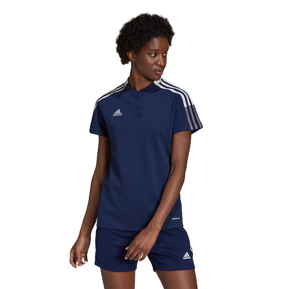 Adidas Tiro 21 Short Sleeve Polo Shirt Bleu XL / Regular Femme