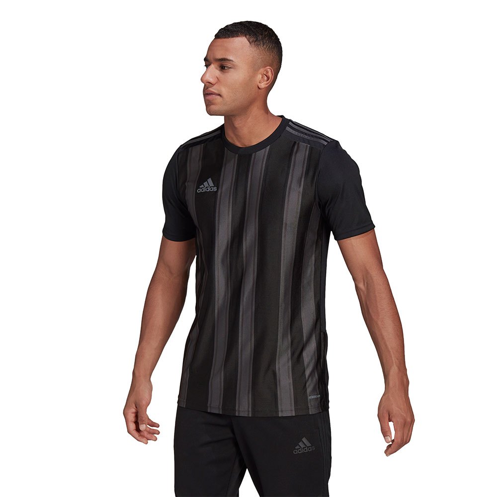 Adidas Striped 21 Short Sleeve T-shirt Noir,Gris 2XL