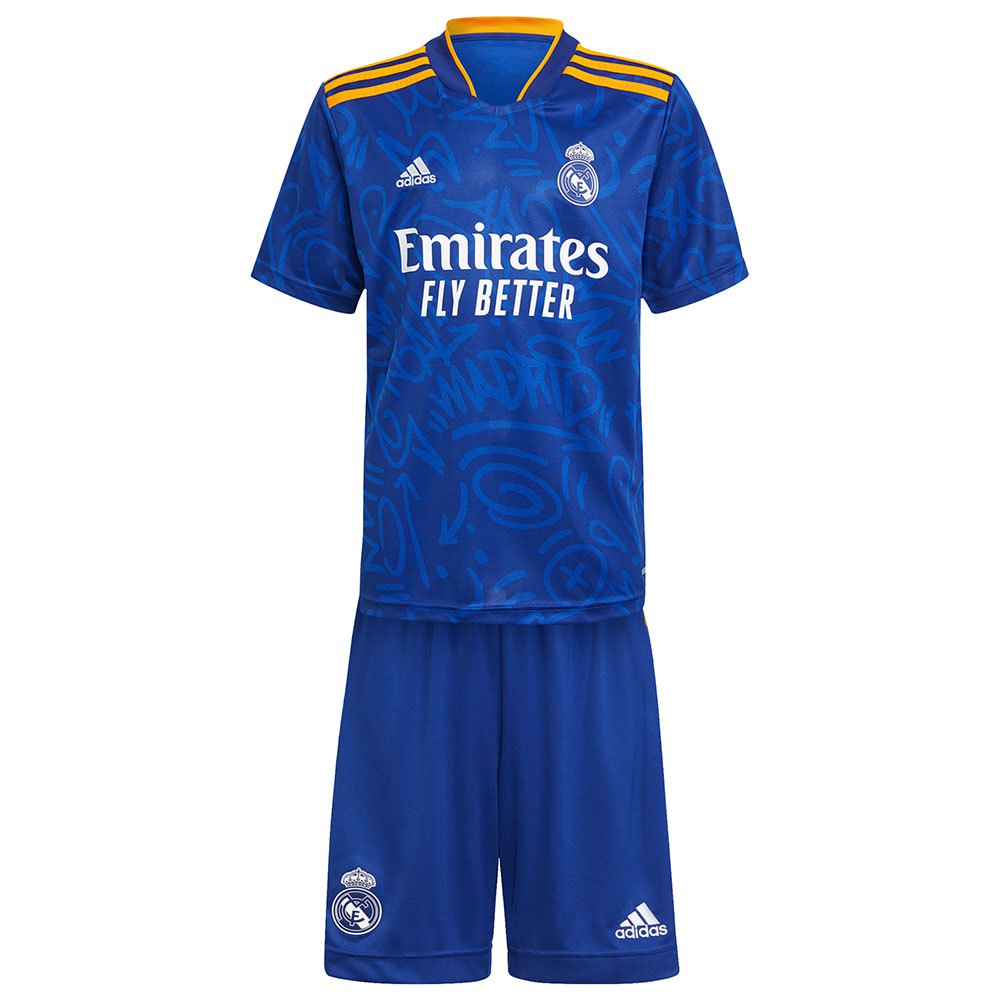 Adidas Real Madrid 21/22 Away Mini Kit Junior Bleu 128 cm