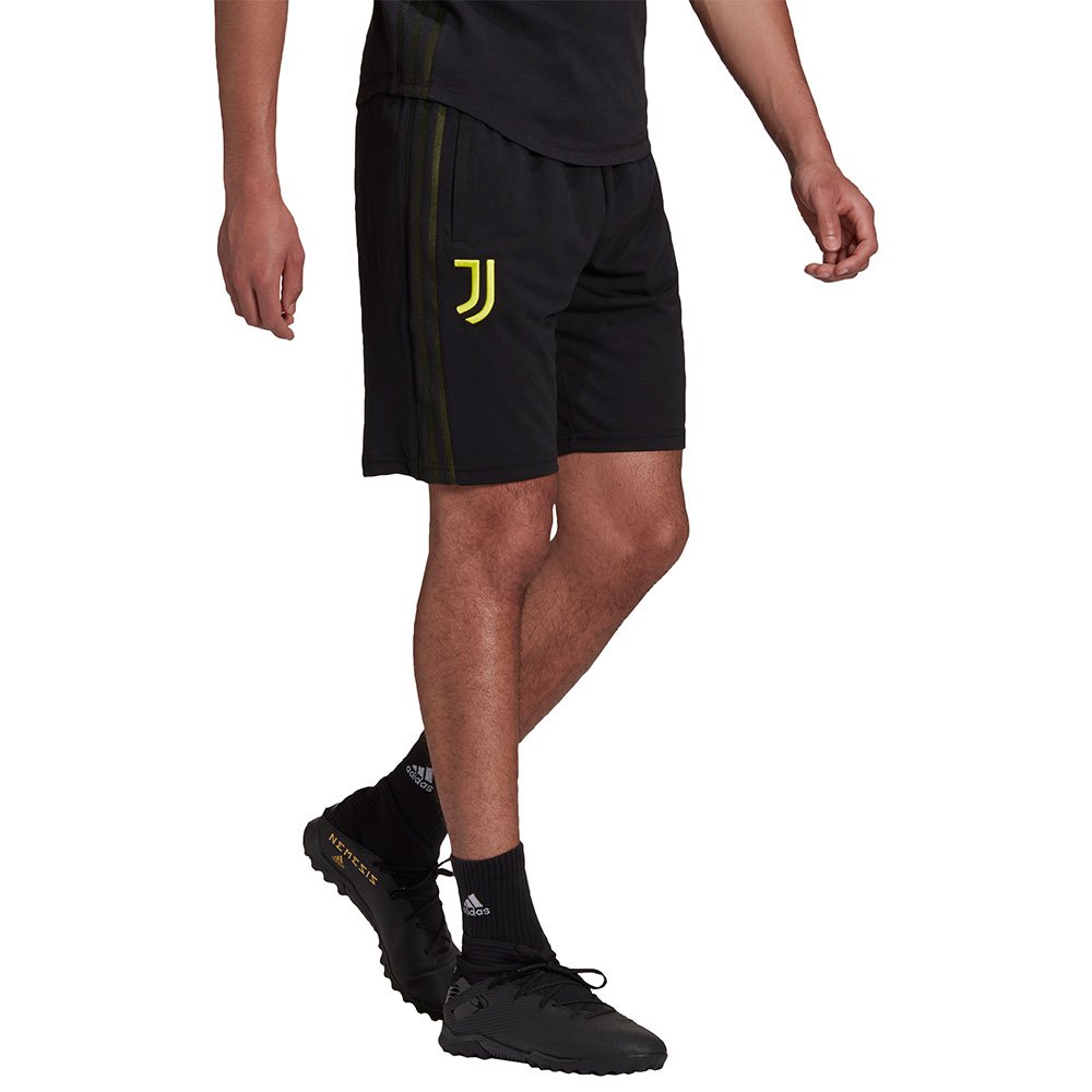 Adidas Shorts Pantalons Juventus 21/22 Trv Coach M Black / Acid Yellow