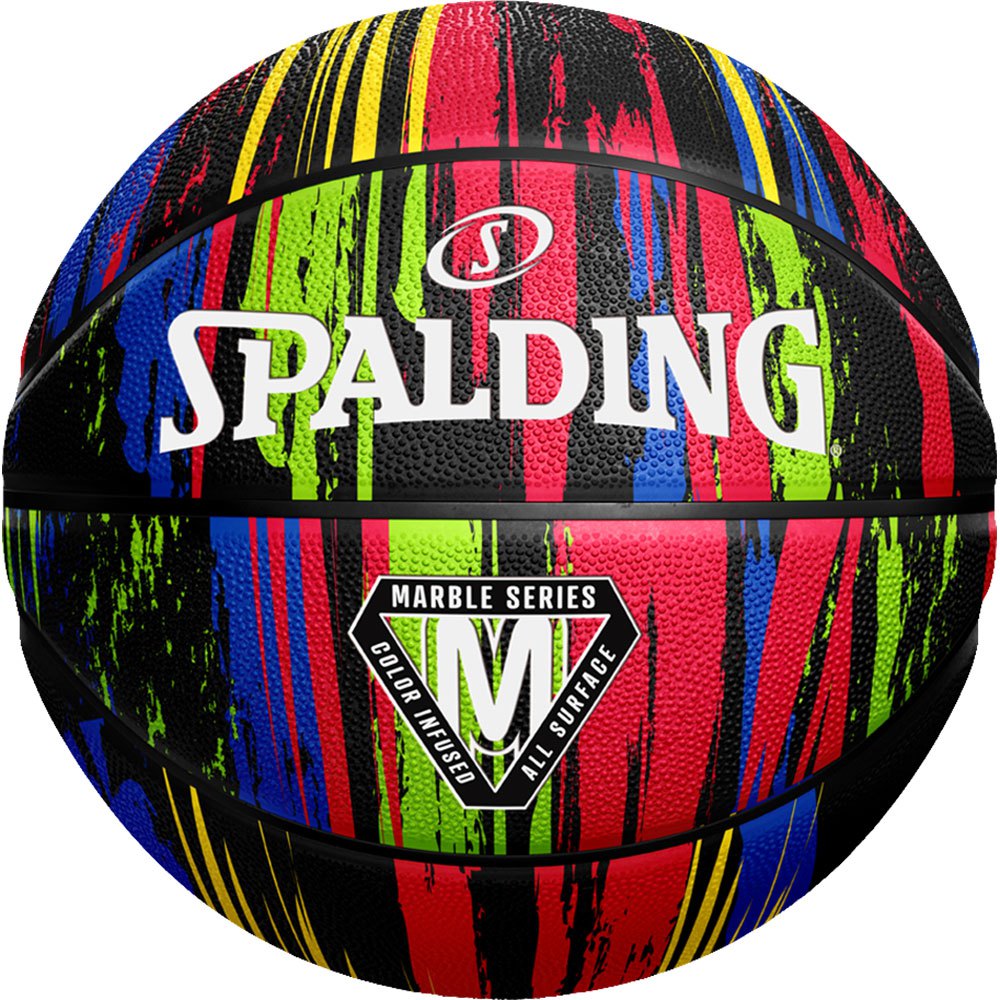 Spalding Marble Series Black Rainbow Basketball Ball Multicolore 5