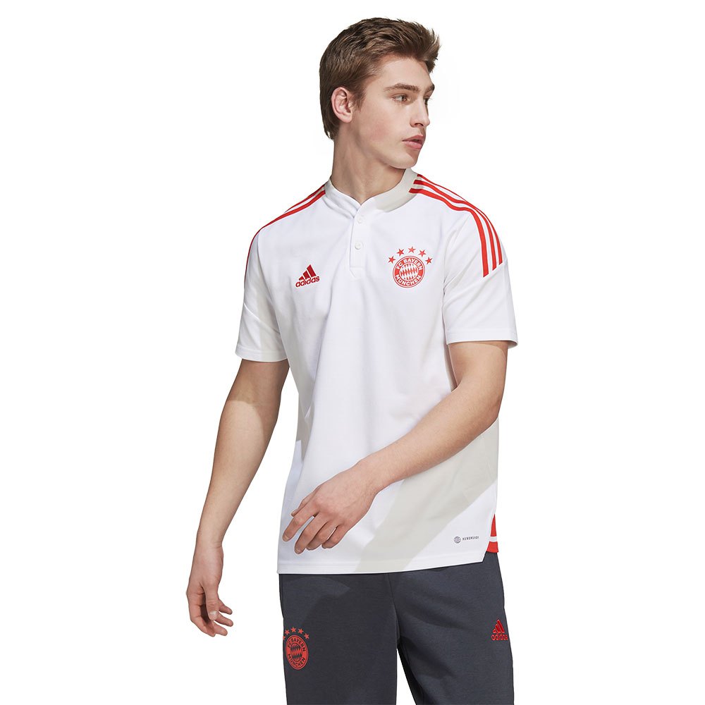 Adidas Bayern Munich Training 21/22 Short Sleeve Polo Blanc S