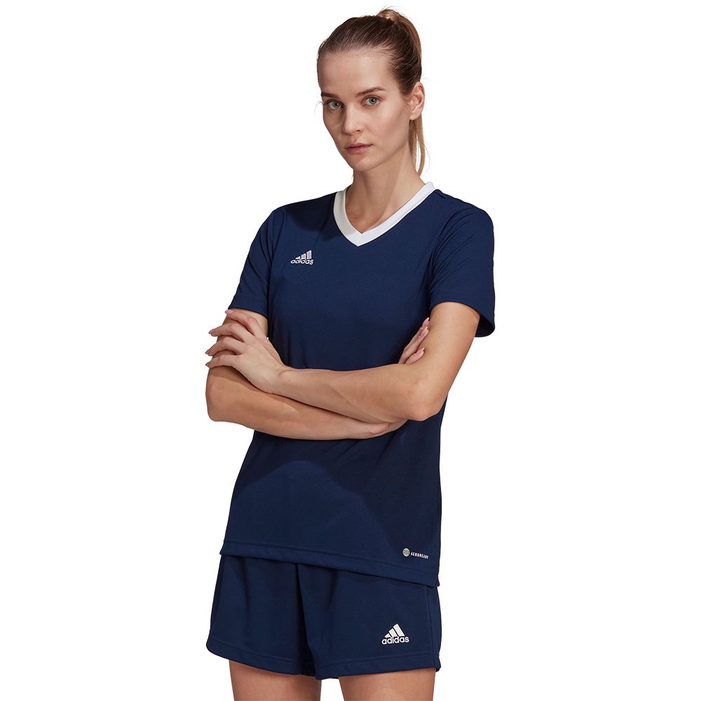 Adidas Entrada 22 Short Sleeve T-shirt Bleu S Femme