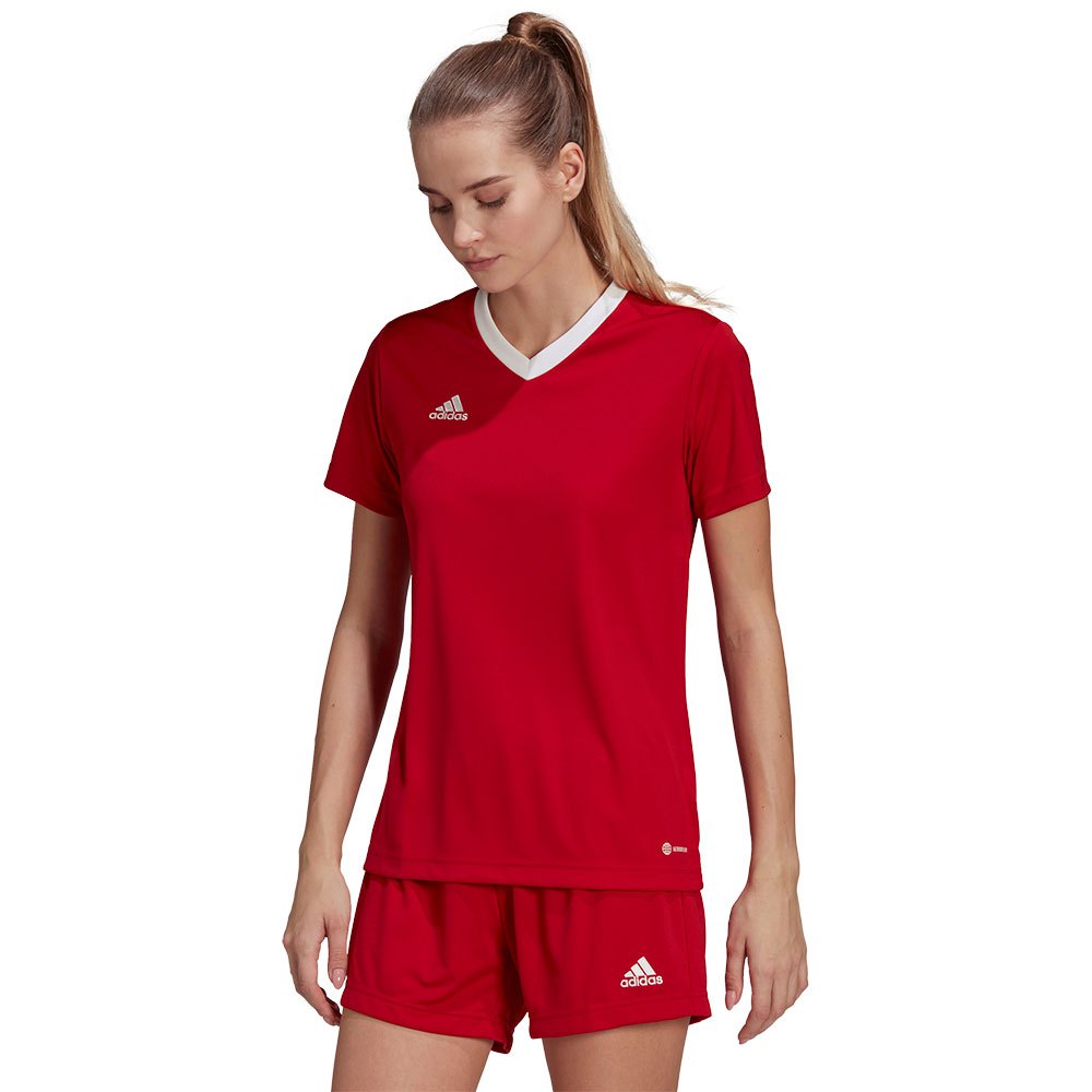 Adidas Entrada 22 Short Sleeve T-shirt Rouge S Femme