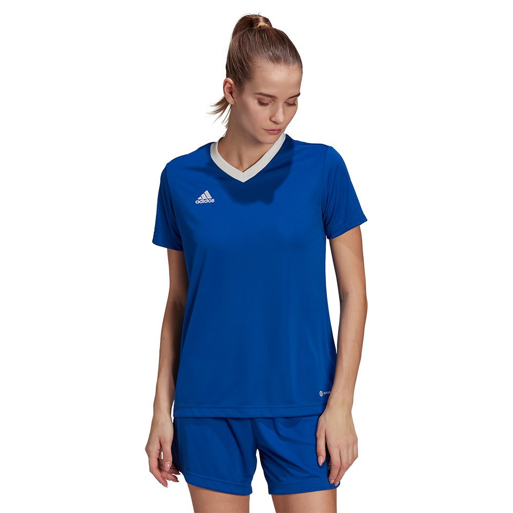 Adidas Entrada 22 Short Sleeve T-shirt Bleu M Femme