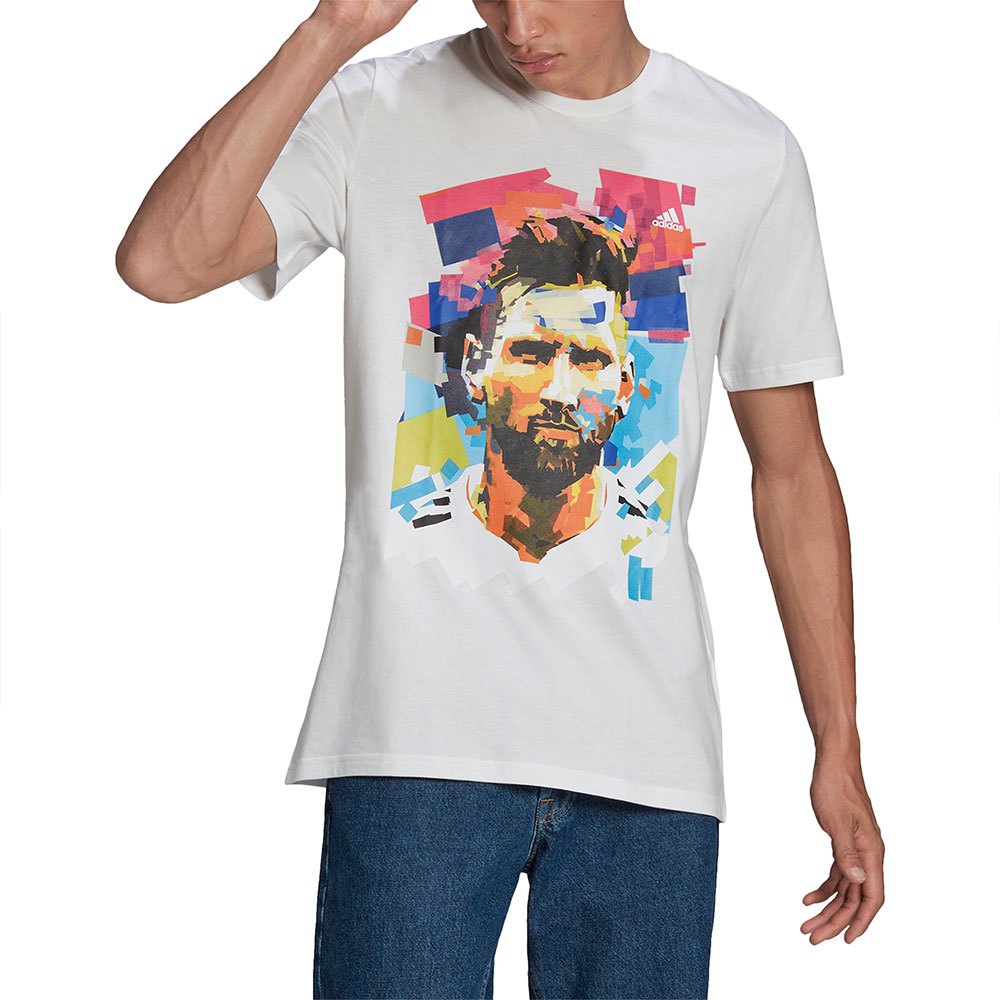 Adidas T-shirt Graphique à Manches Courtes Messi L White