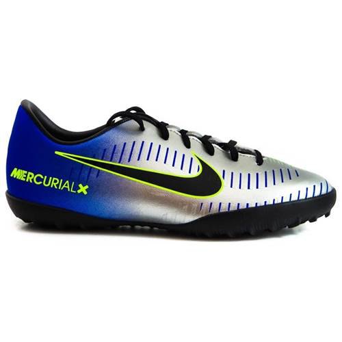 Nike Chaussures De Football Mercurialx Victory Njr Tf Jr EU 37 1/2 Blue,Silver