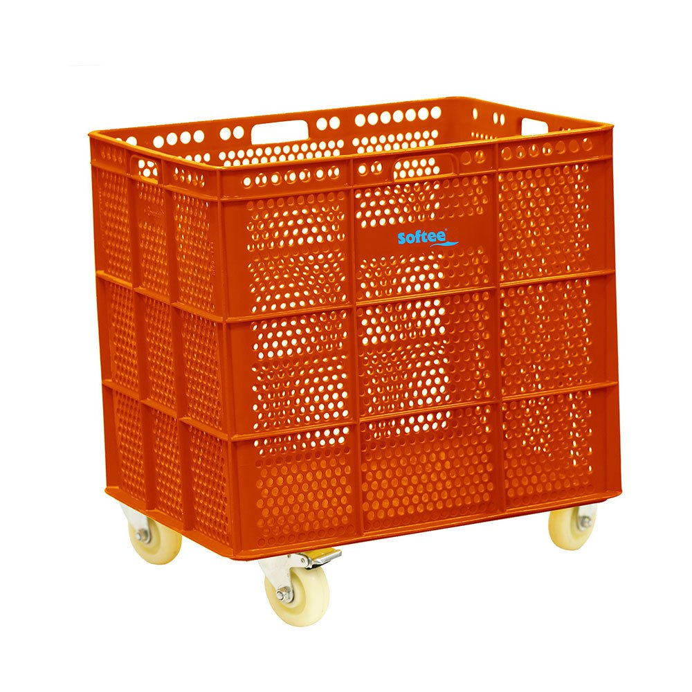 Softee Pu Basket With Wheels Orange 47.5x53.5x62 cm