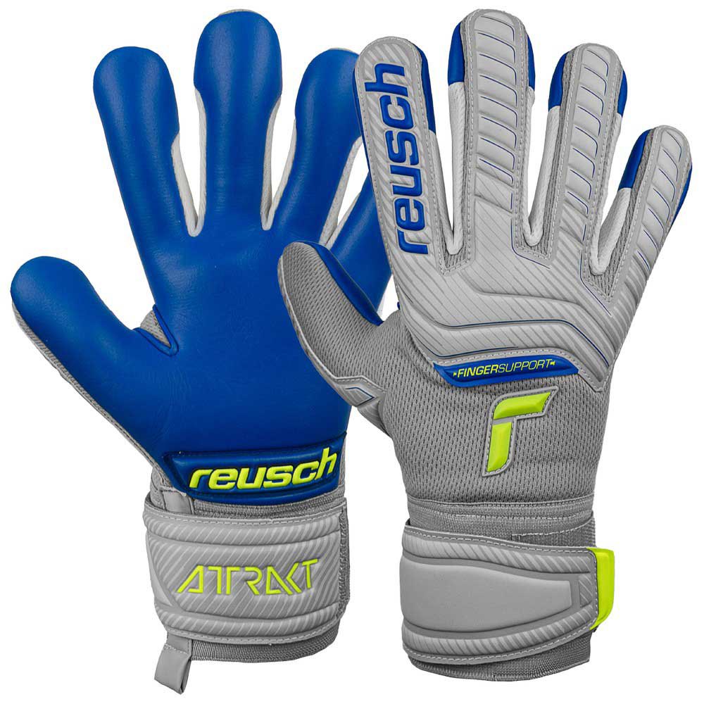 Reusch Attrakt Grip Evolution Finger Support Junior Goalkeeper Gloves Bleu 8