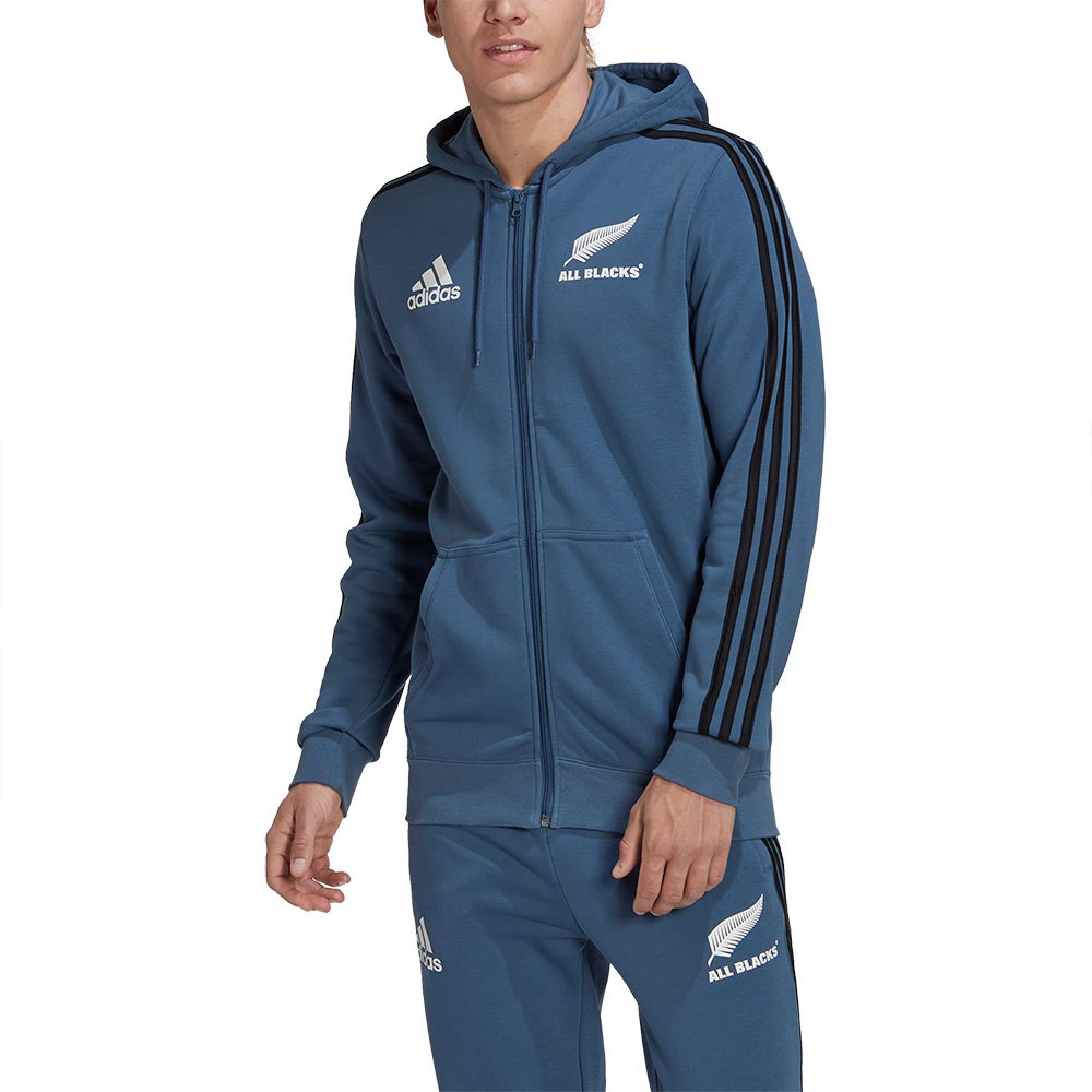 Adidas All Blacks 3 Stripes 22/23 Full Zip Sweatshirt Bleu XL / Regular Homme