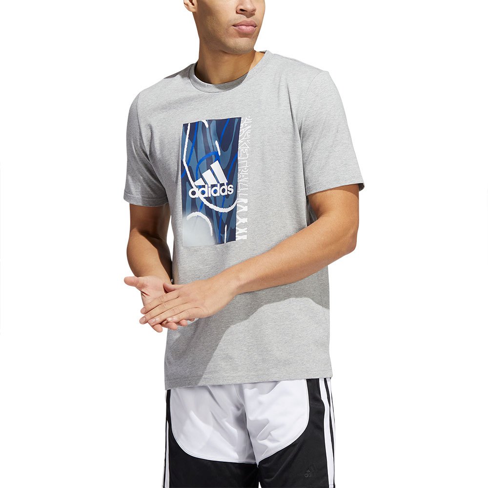 Adidas Badge Of Sport Courts Graphic Short Sleeve T-shirt Gris M Homme