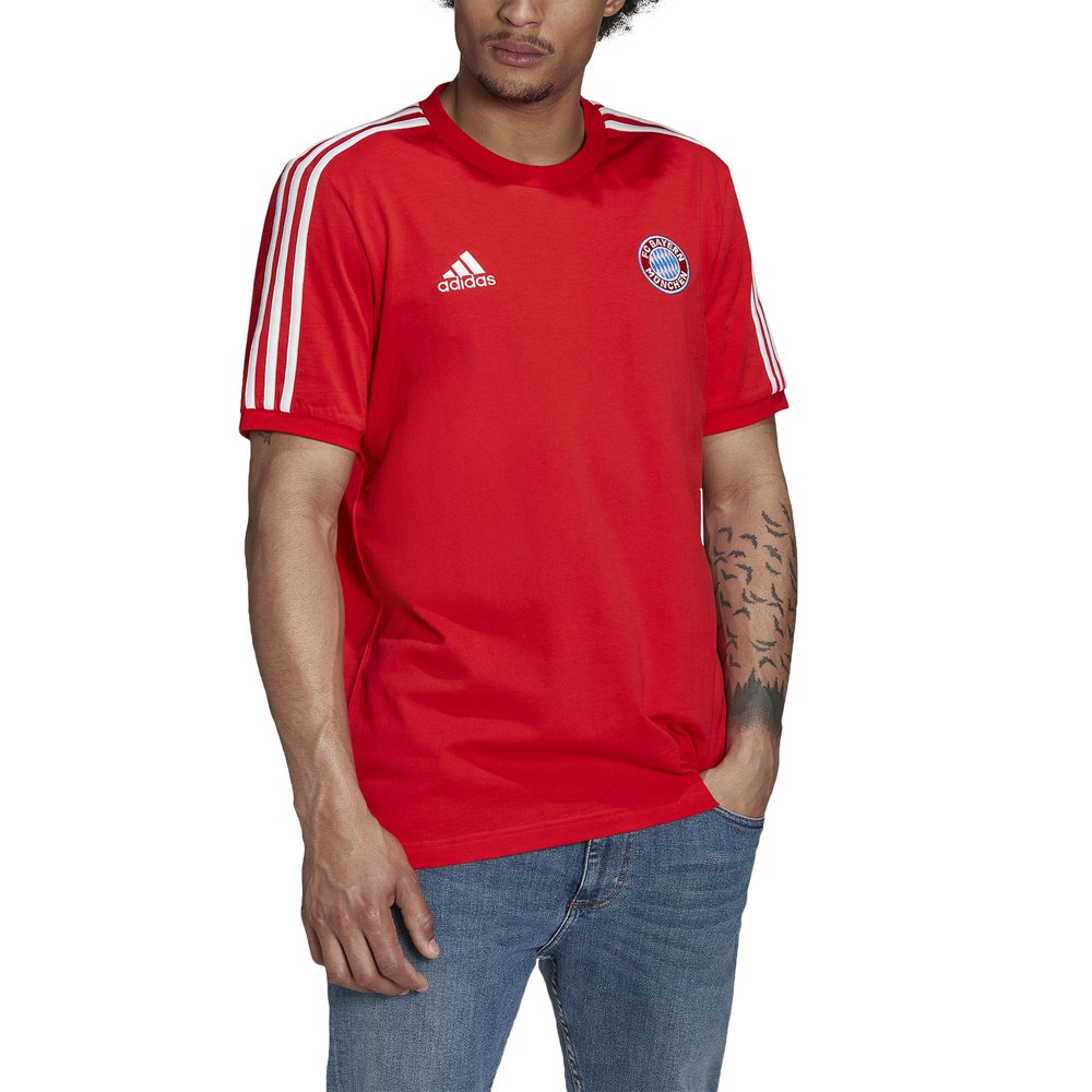 Adidas Fc Bayern Dna 3 Stripes 22/23 Short Sleeve T-shirt Rouge M / Regular