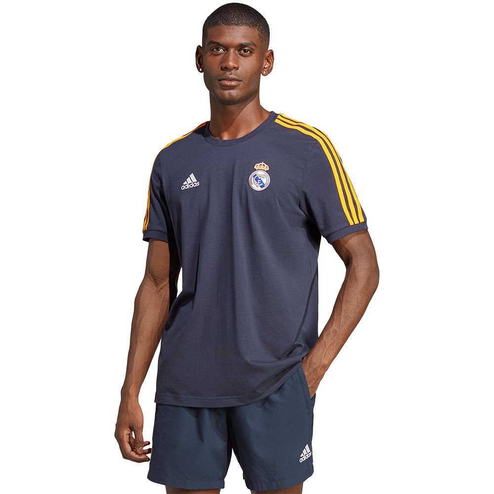 Adidas Real Madrid 3 Stripes 22/23 Short Sleeve T-shirt Noir L / Regular