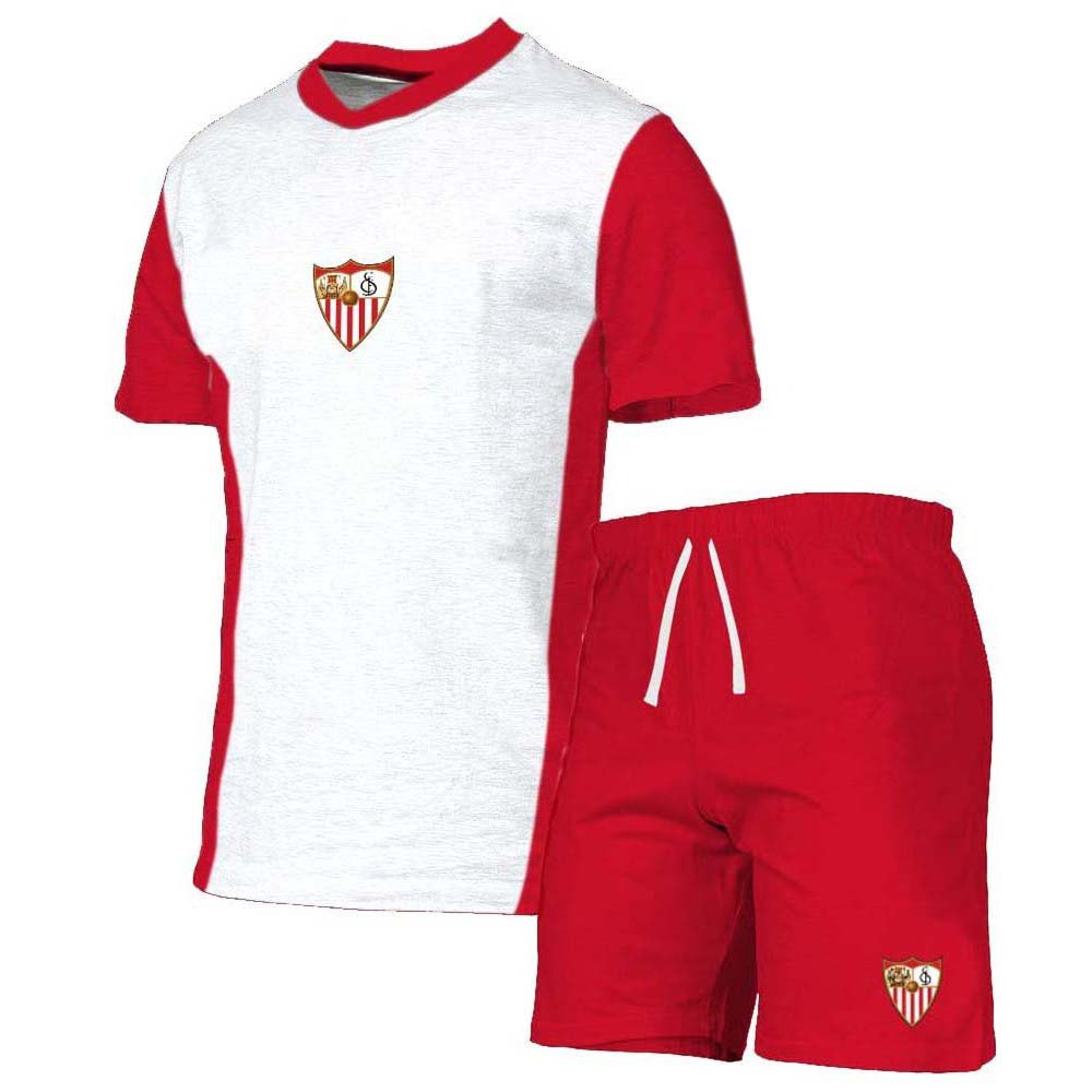 Sevilla Fc Crest Junior Short Sleeve Pyjama Rouge,Blanc 6 Years