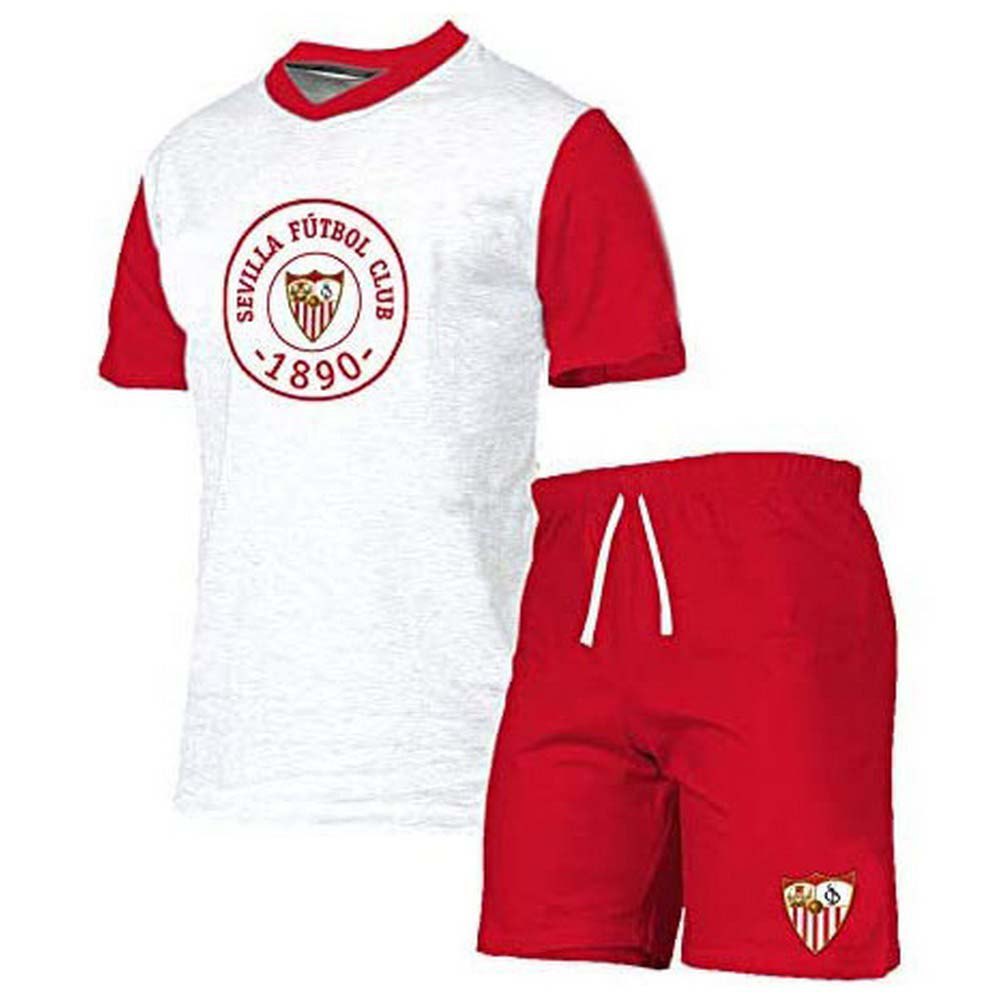 Sevilla Fc Junior Short Sleeve Pyjama Rouge,Blanc 12 Years