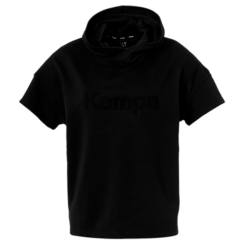 Kempa Black & White Hooded Short Sleeve T-shirt Noir L Femme