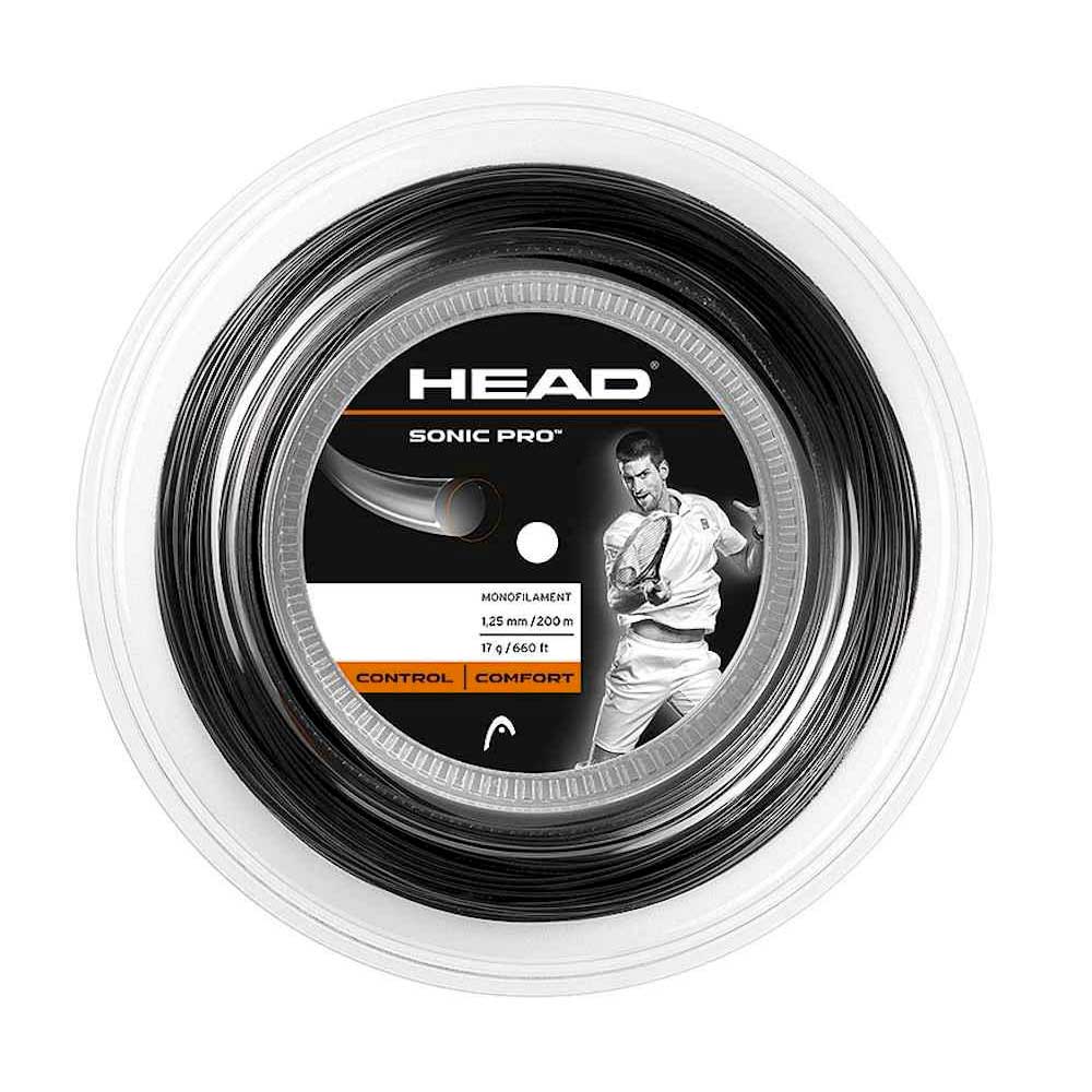 Head Racket Sonic Pro 200 M Tennis Reel String Noir 1.25 mm