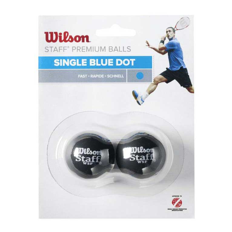 Wilson Staff Fast Single Blue Dot Squash Balls Noir 2 Balls