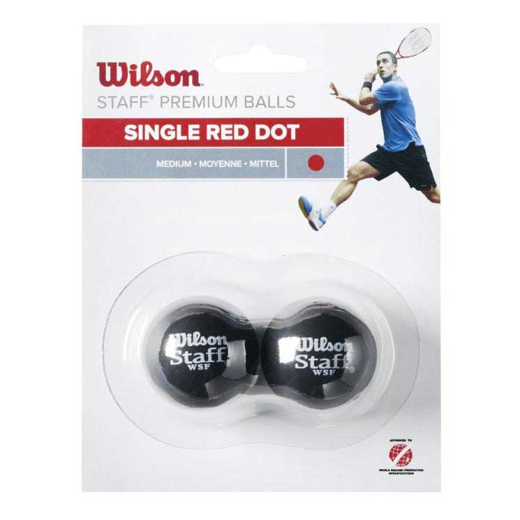 Wilson Staff Medium Single Red Dot Squash Balls Noir 2 Balls