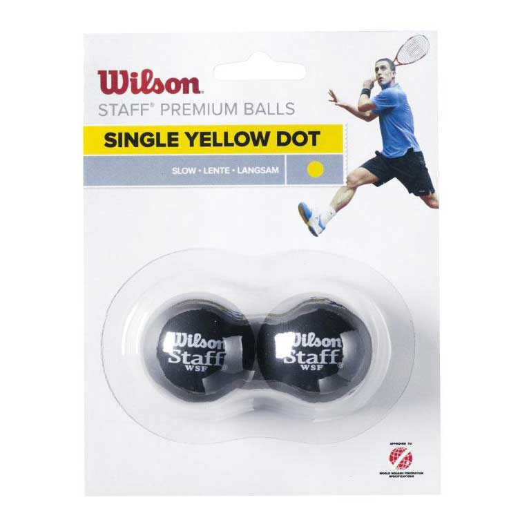 Wilson Staff Slow Single Yellow Dot Squash Balls Noir 2 Balls