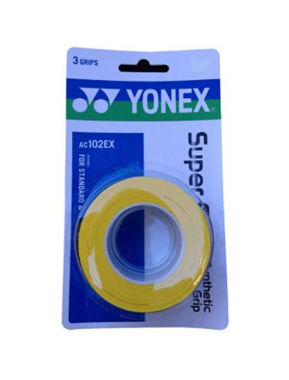 Yonex Super Grap Ac102ex Tennis Overgrip 3 Units Jaune