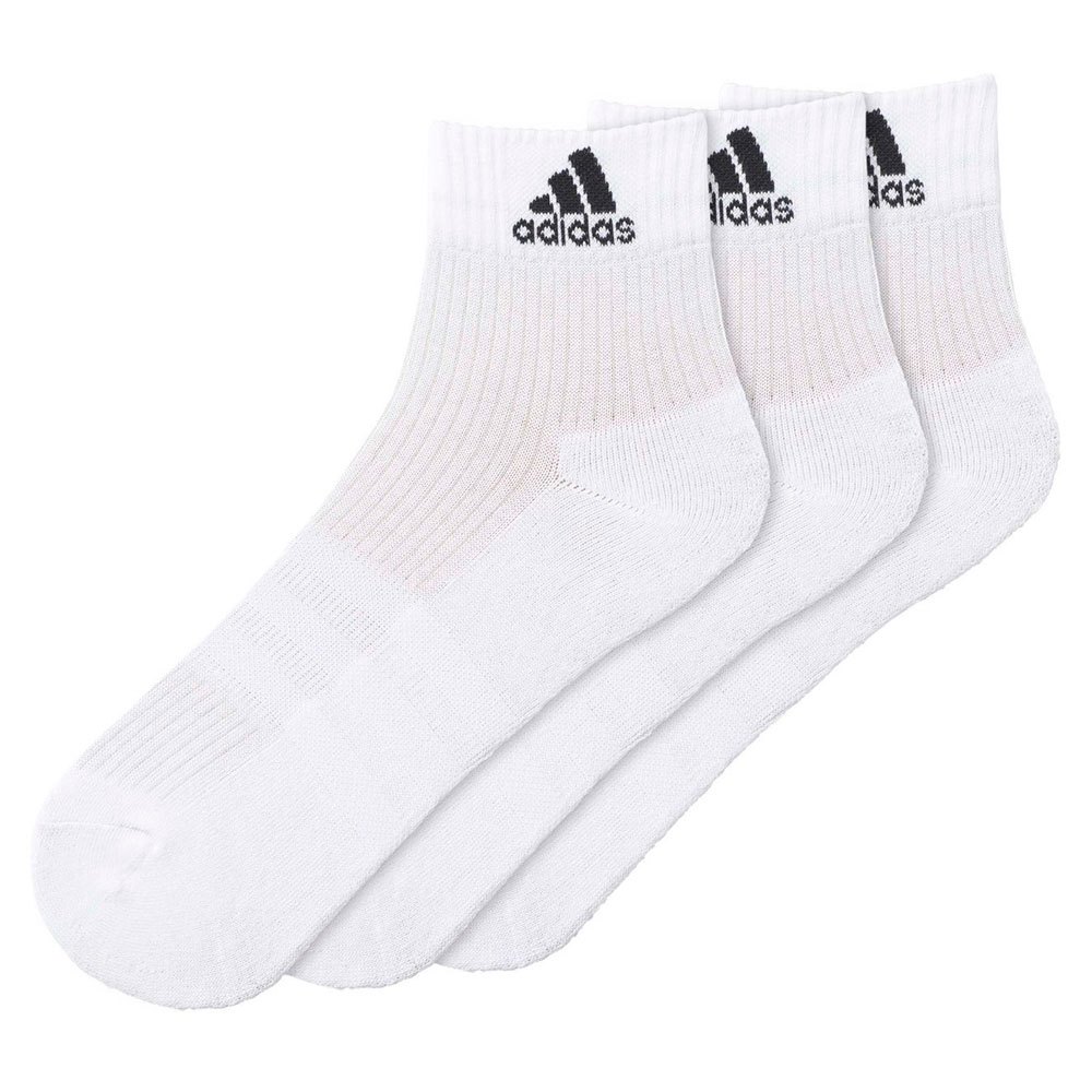 Adidas 3 Stripes Performance Half Cushion Ankle Socks 3 Pairs Blanc EU 19-22 Homme