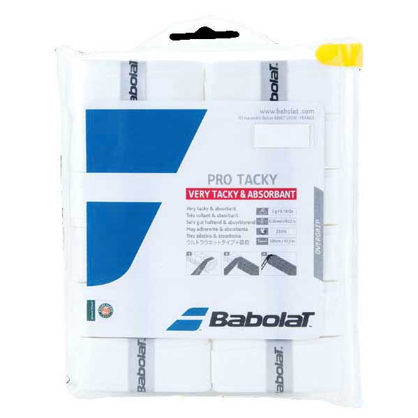 Babolat Pro Tacky Tennis Overgrip 12 Units Blanc