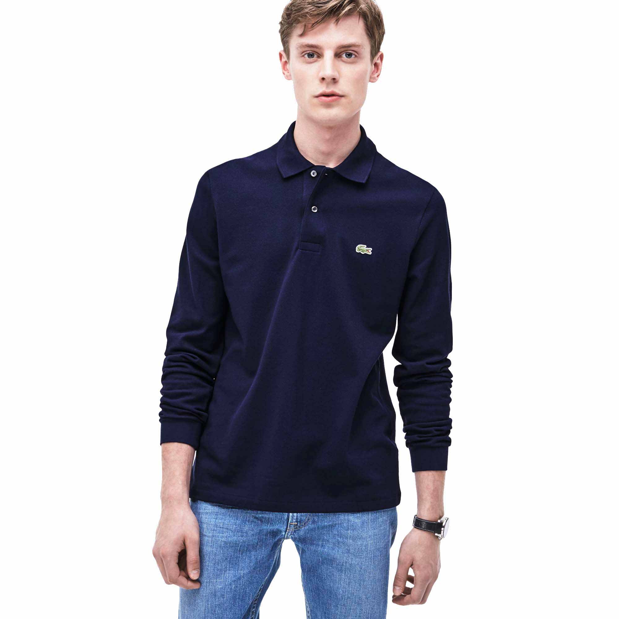 Lacoste L1312 Best Long Sleeve Polo Shirt Bleu XL Homme