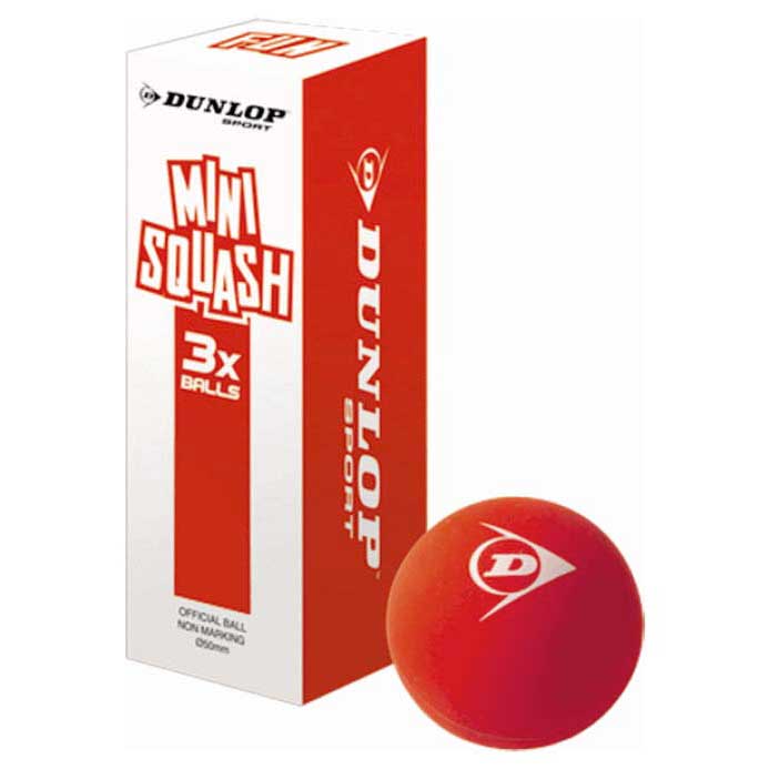 Dunlop Fun Mini 60 Mm Squash Balls Rouge 3 Balls